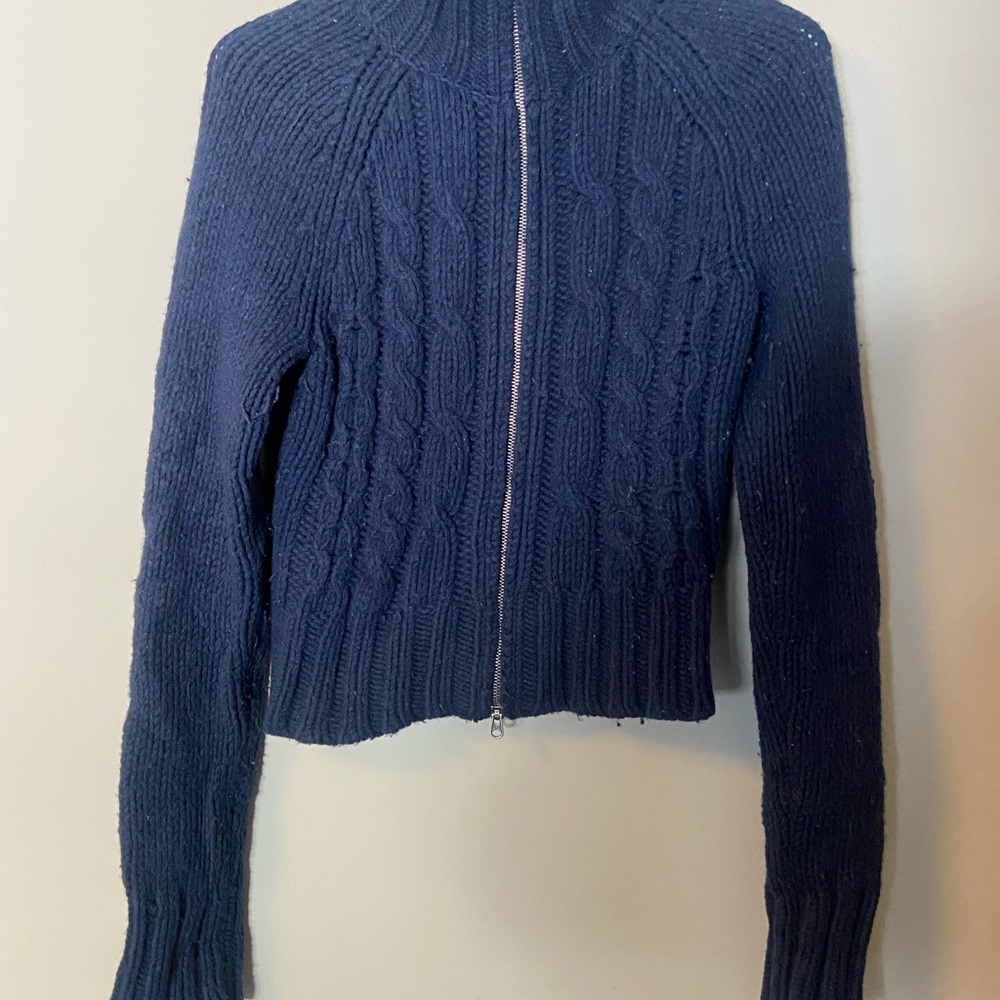 VINTAGE Abercrombie & Fitch Dark Blue Cable Knit Cardigan